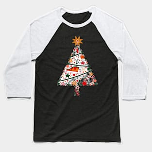 Christmas Tree Illustration Baseball T-Shirt